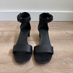 Vince Black Ankle-Strap Women's Heeled Sandals